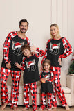 Svart Rød Langermet Familie Julepyjamas med Hjortemønster