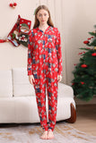Elg Print Rød Matchende Jul One Piece Pyjamas