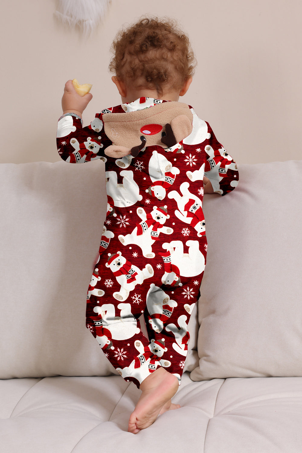 Burgunder Bear Familie Pyjamassett