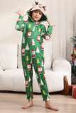 Grønn julepyjamas for familie matchende jul for kvinner menn hette i ett stykke pjs ferie nattøy