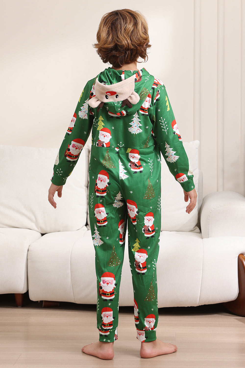 Grønn julepyjamas for familie matchende jul for kvinner menn hette i ett stykke pjs ferie nattøy