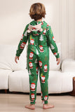 Grønn julepyjamas for familie matchende jul for kvinner menn hette i ett stykke pjs ferie nattøy