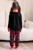 Svart Rød Familie Matchende Pyjamas Voksen Barn Baby Topper og Rutete Bukser Jule Pyjamas Sett