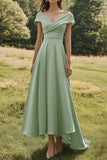 Sage Off The Shoulder slank formell kjole med bred kant