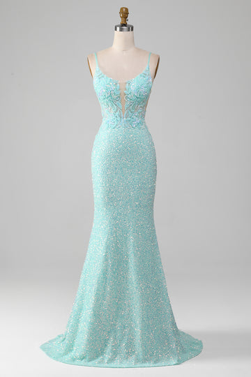 Paljetter Sparkly Mermaid Prom kjole med Slit