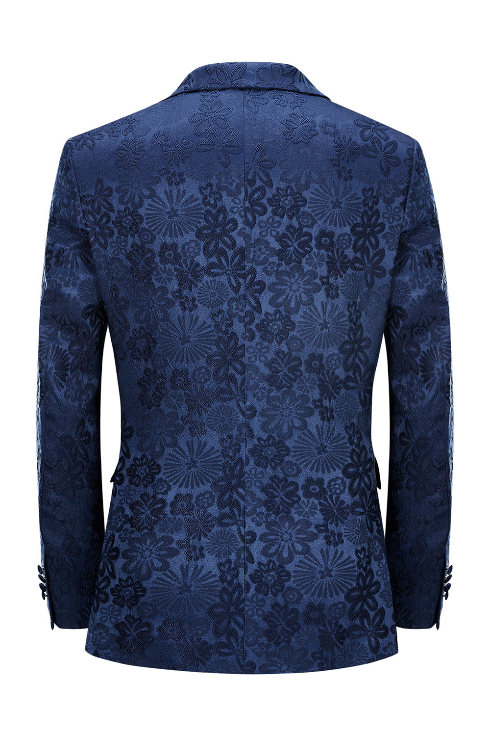 Peak Lapel Black Jacquard Menns Prom Drakter