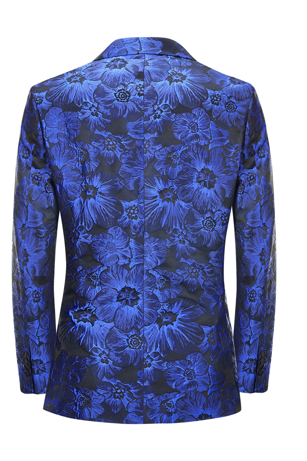 Peak Lapel Jacquard To knapper Royal Blue Single Breasted Menns Prom Blazer