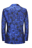 Peak Lapel Jacquard To knapper Royal Blue Single Breasted Menns Prom Blazer