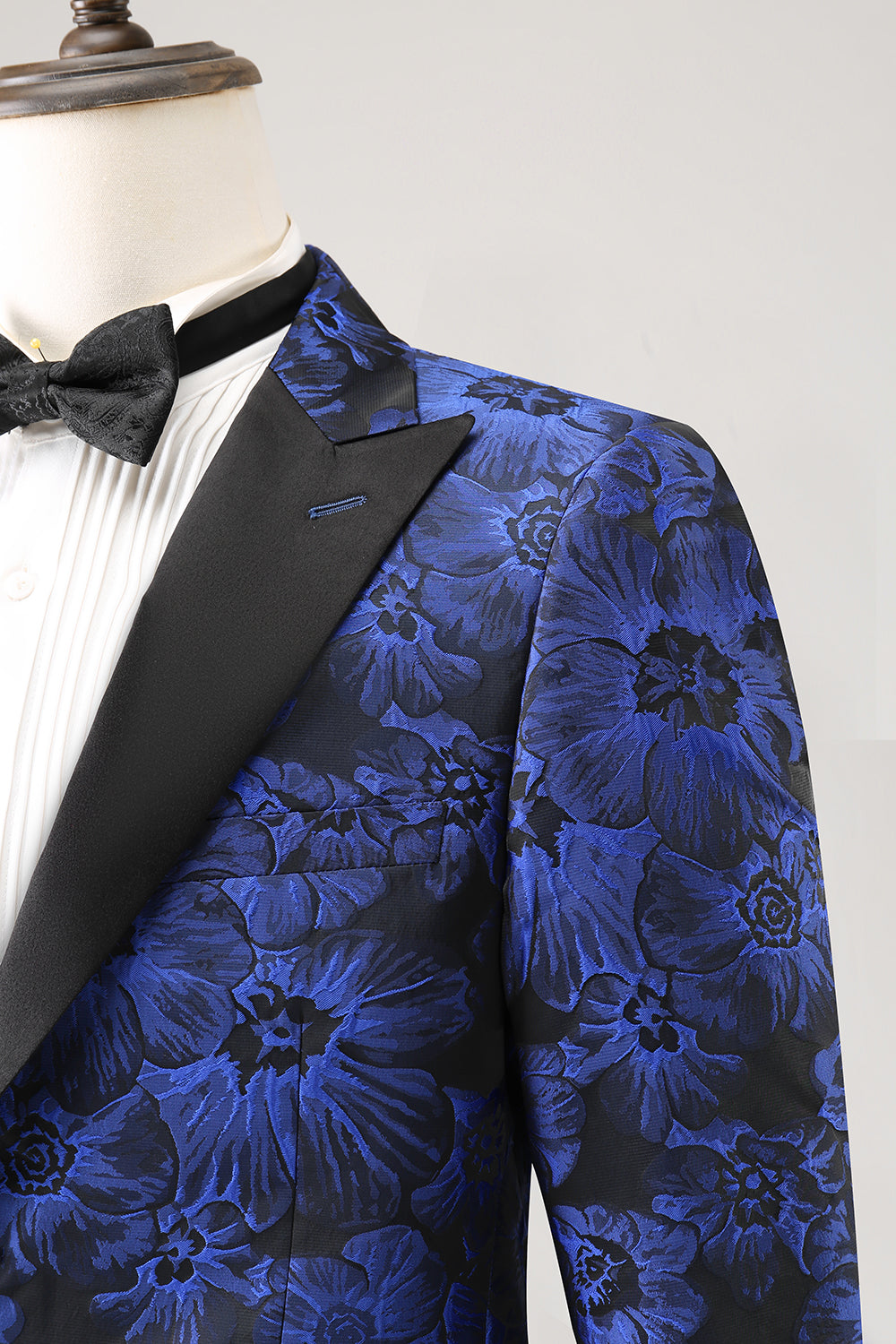 Kongeblå Jacquard Peak jakkeslag 2-delt balldresser for menn