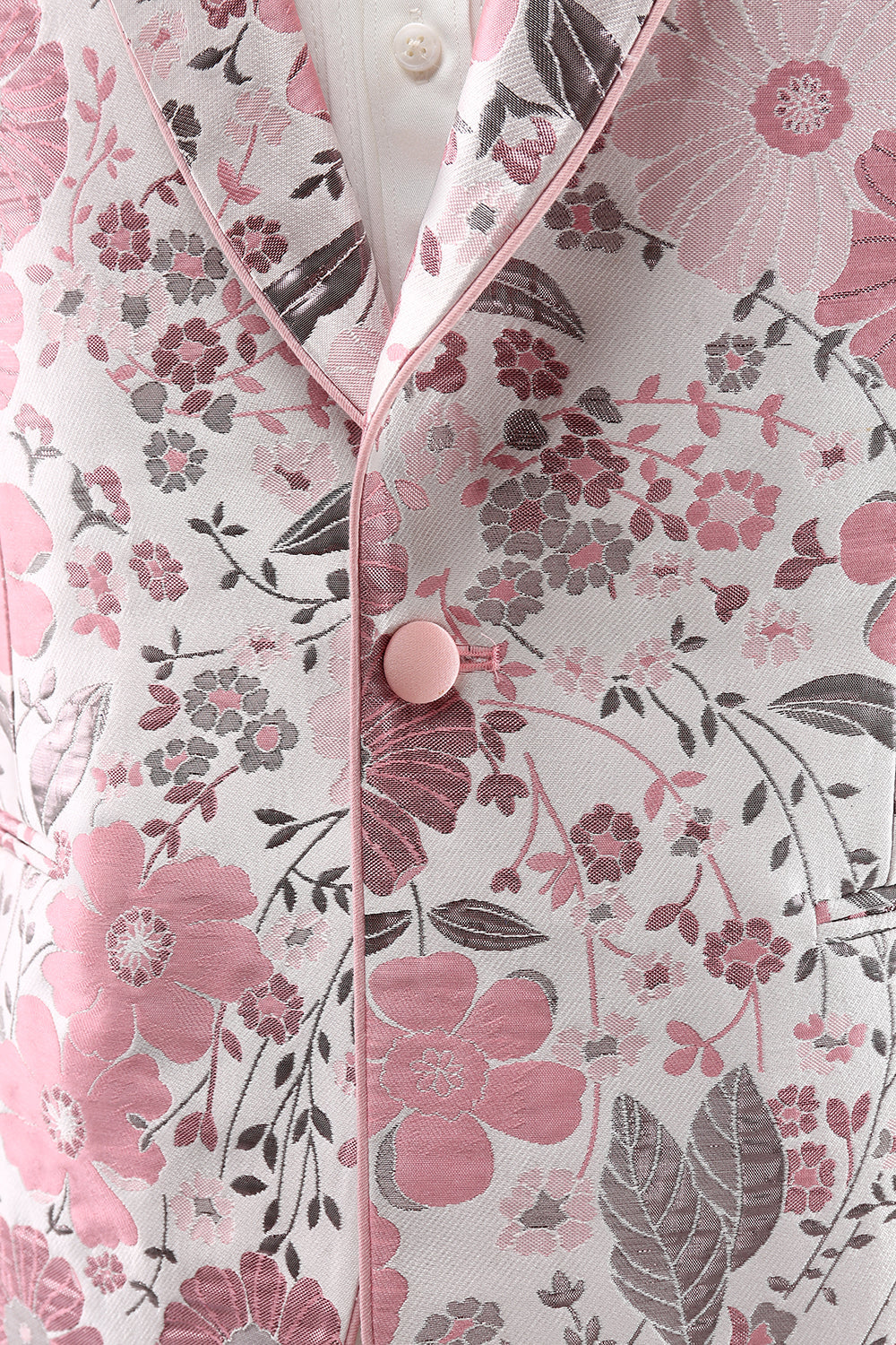 Rosa sjal jakkeslag Jacquard One Button Ballblazer for menn