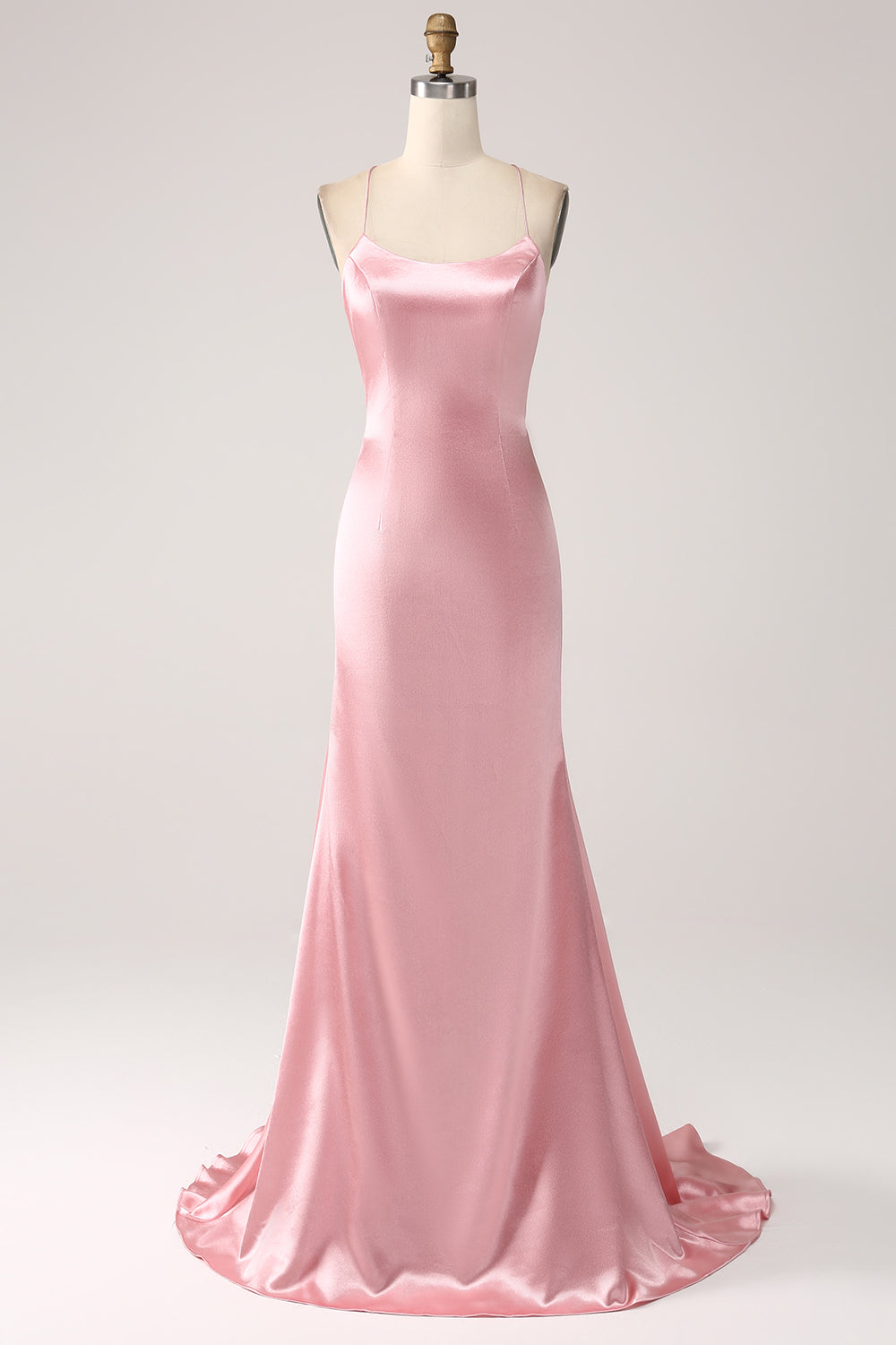 Blush Mermaid Spaghetti stropper Long Prom Dress