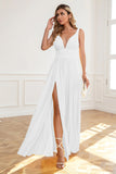 Enkel A-Line Chiffon liten hvit kjole