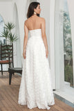 Hvit Høy Lav Blomst Sweetheart Graduation Party Dress