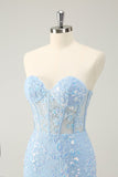Sparkly Fuchsia Sweetheart Corset Homecoming kjole med applikasjoner