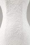 Ivory Mermaid Lace Spaghetti stropper brudekjole med Slit