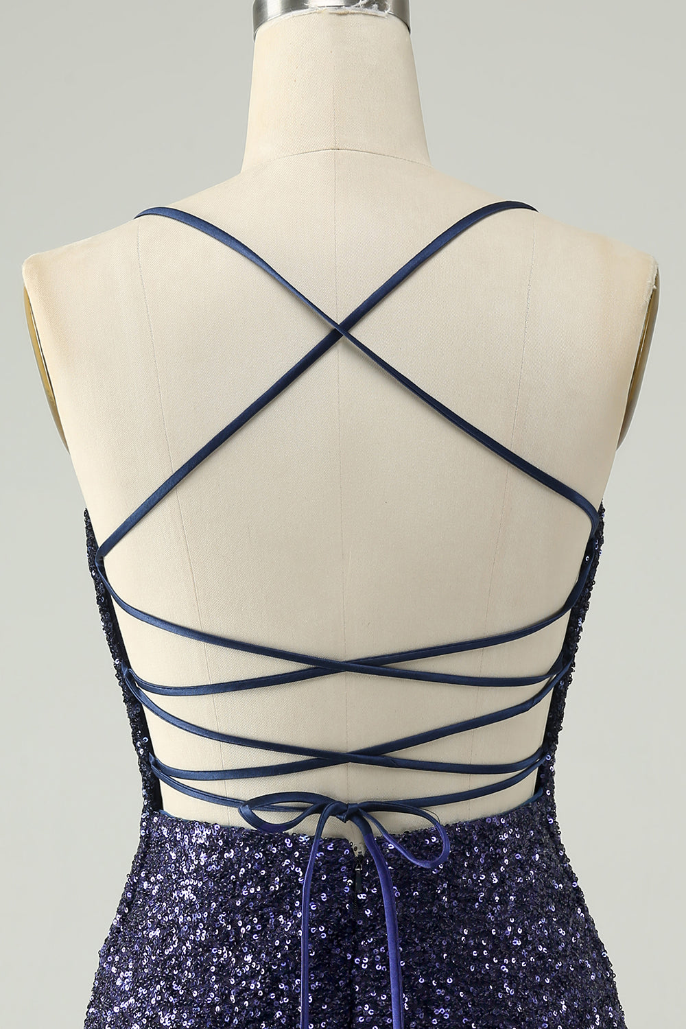Sparkly Navy paljetter Tight Short Homecoming kjole med frynser