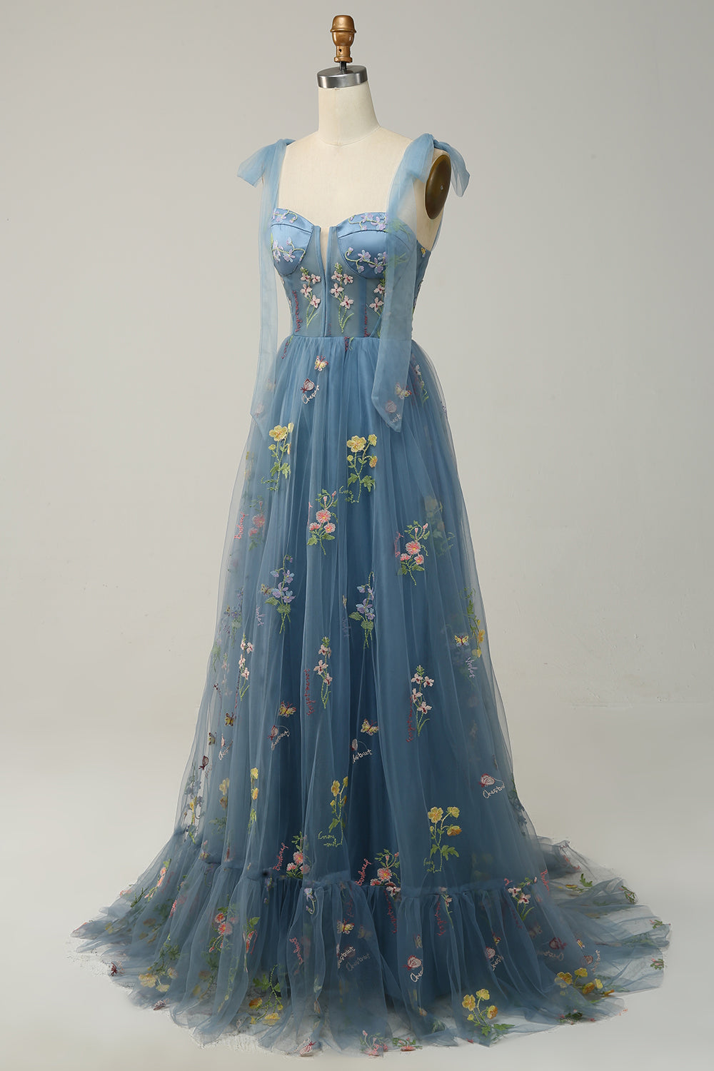 Lilac Broderi Korsett Long Prom kjole