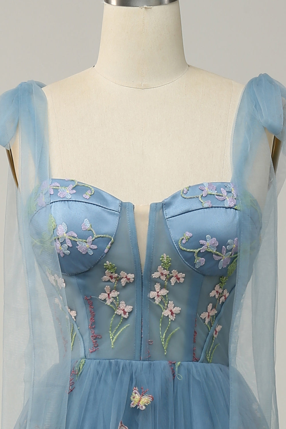 Lilac Broderi Korsett Long Prom kjole