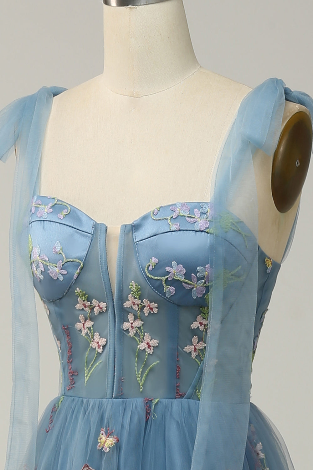 Lilac Broderi Korsett Long Prom kjole