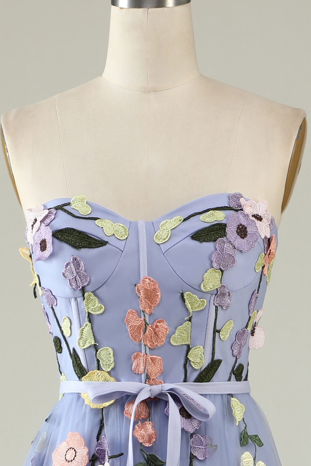 A Line Sweetheart Lavender Long Prom Dress med Appliques