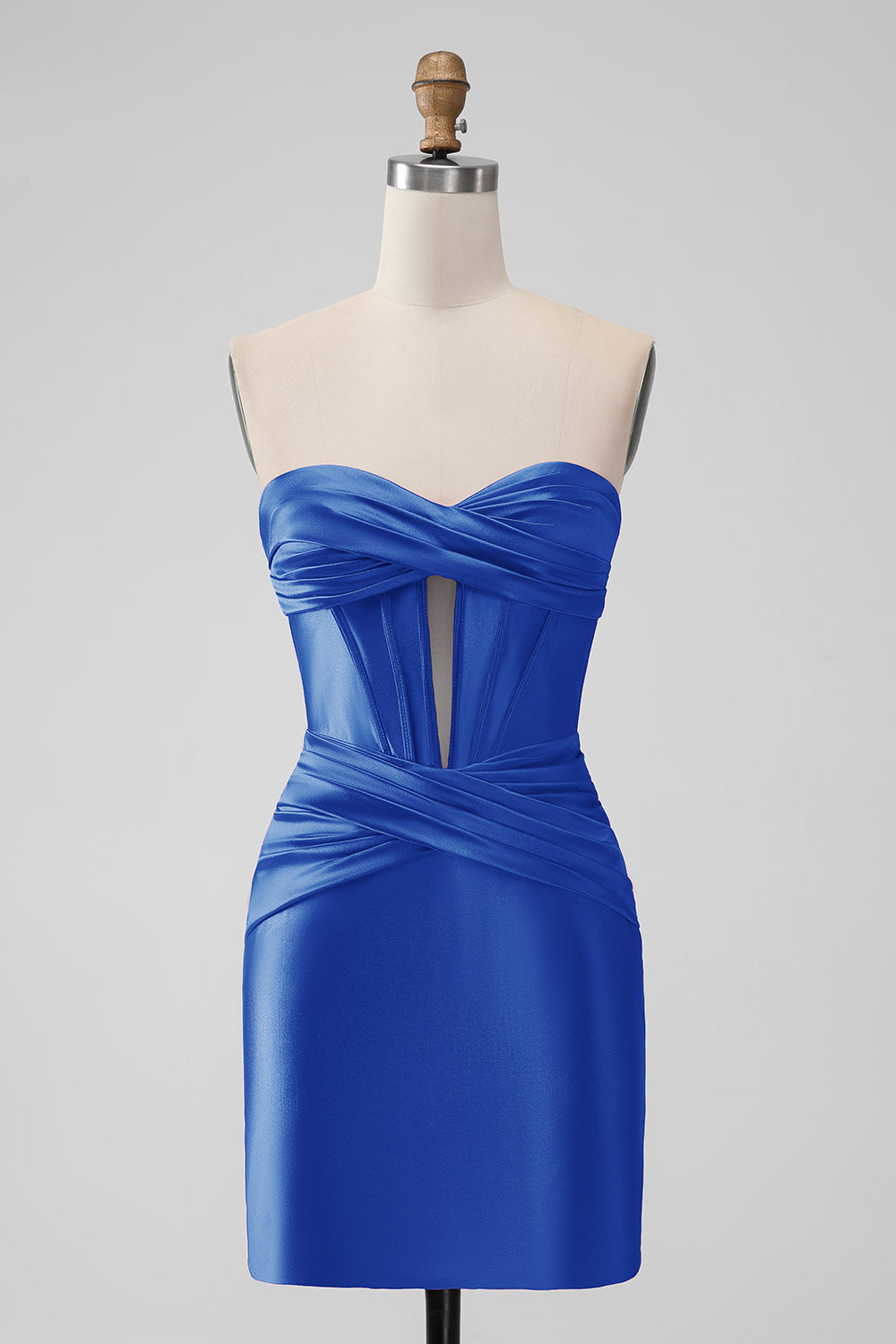 Stilig Fuchsia Bodycon Sweetheart Sateng Korsett Kort Homecoming Kjole