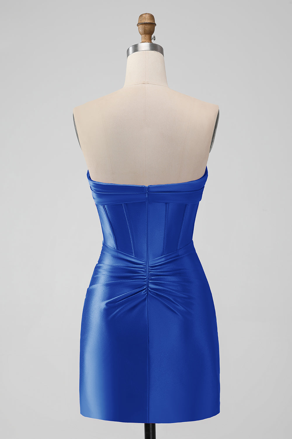 Stilig Fuchsia Bodycon Sweetheart Sateng Korsett Kort Homecoming Kjole