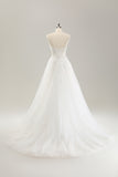 Prinsesse Off The Shoulder Sweep Train Tyll Korsett brudekjole med Appliques