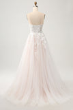 Hvit A Line Sweetheart Sparkly brudekjole med Applique blonder