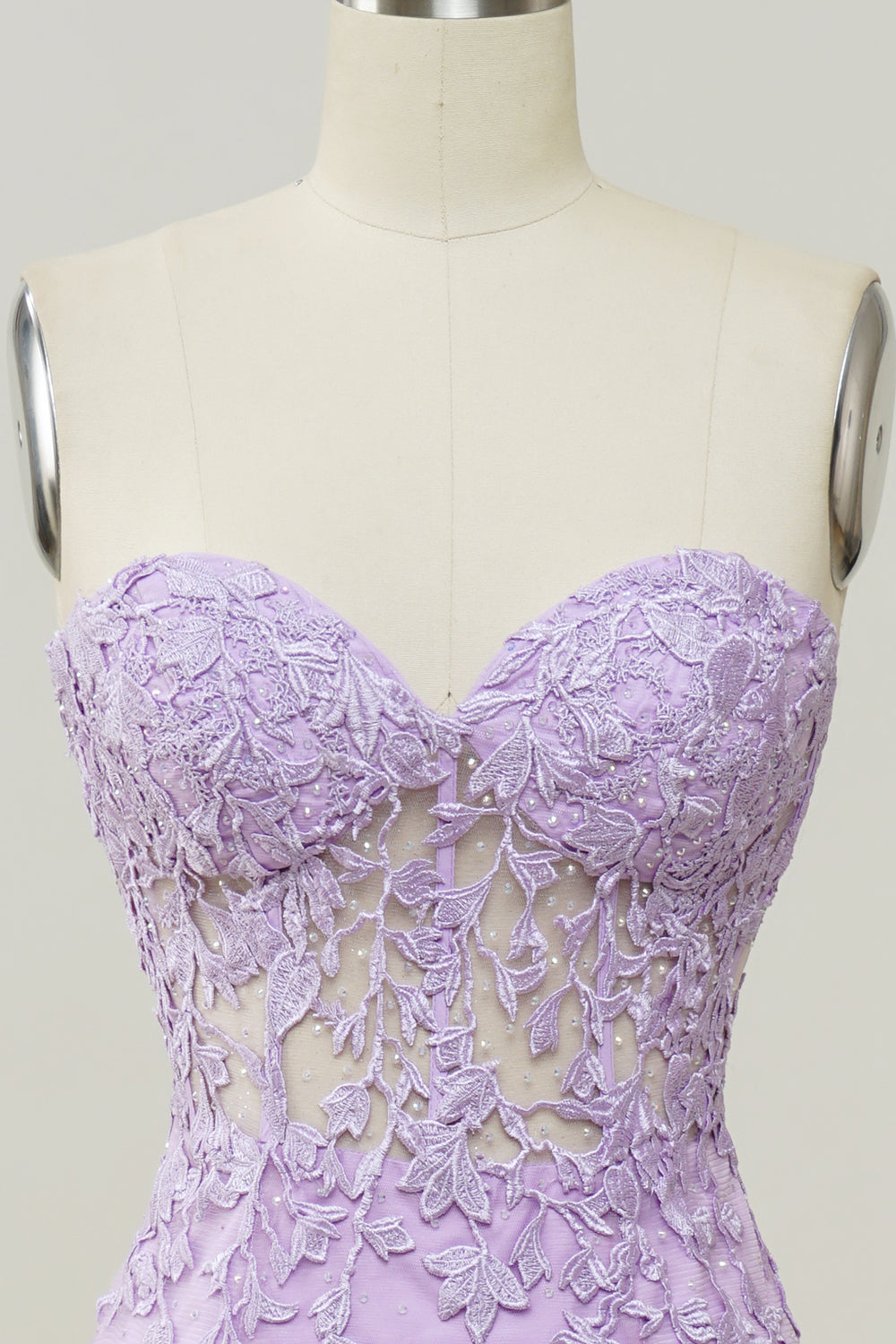Purple Sweetheart Neck Havfrue Prom kjole Med Appliques