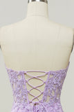 Purple Sweetheart Neck Havfrue Prom kjole Med Appliques