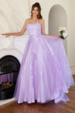 elegant lavendel A-linje ballkjole