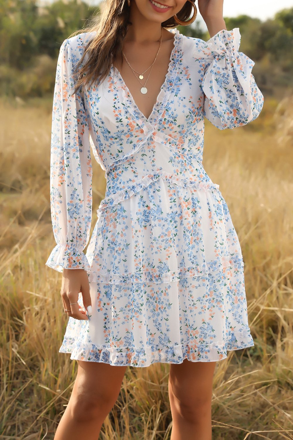 Ruffeled Boho Kjole