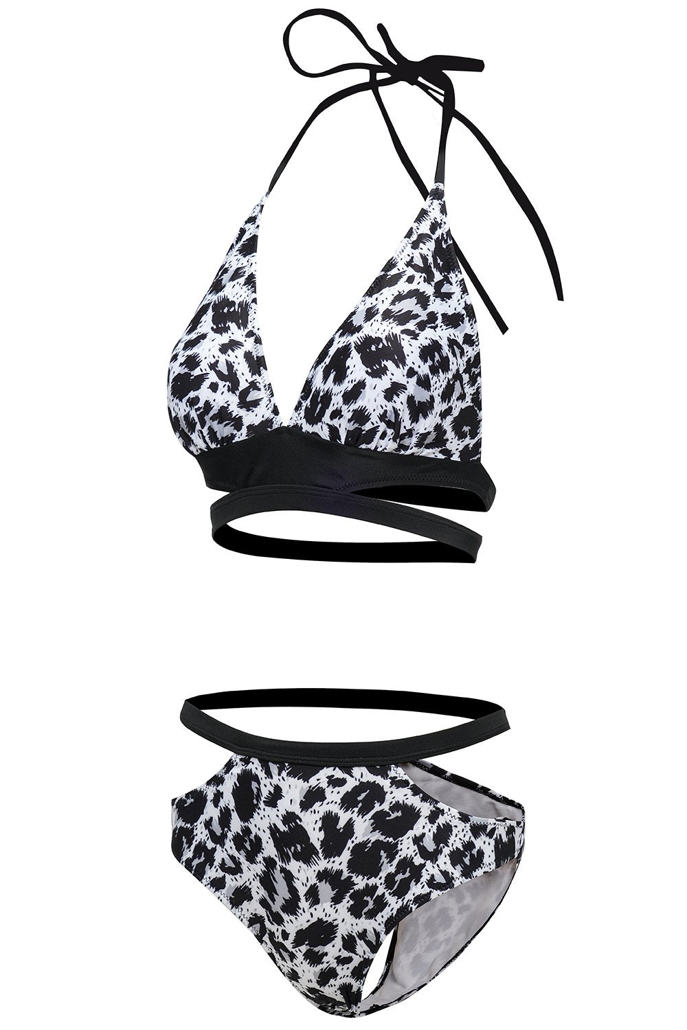 hvit leopard push up bikini