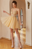 spaghetti stropper homecoming kjole med appliques