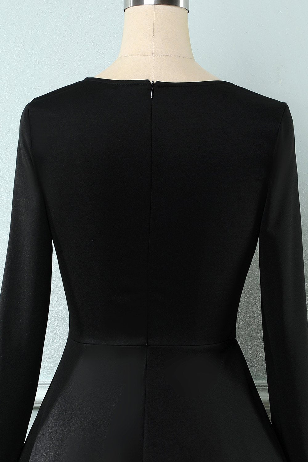 rutete 1950-tallet kjole med lange ermer