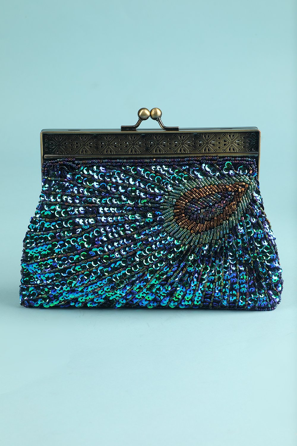 Påfugl grønn kveld bag