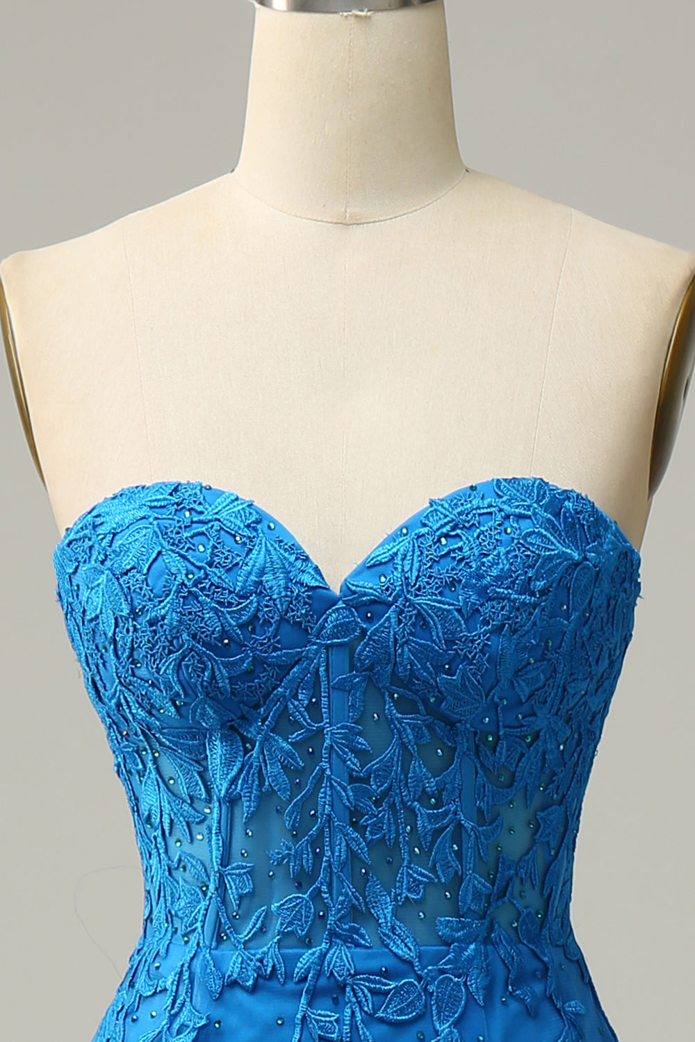 Mermaid Sweetheart Royal Blue Long Prom kjole med Criss Cross Back