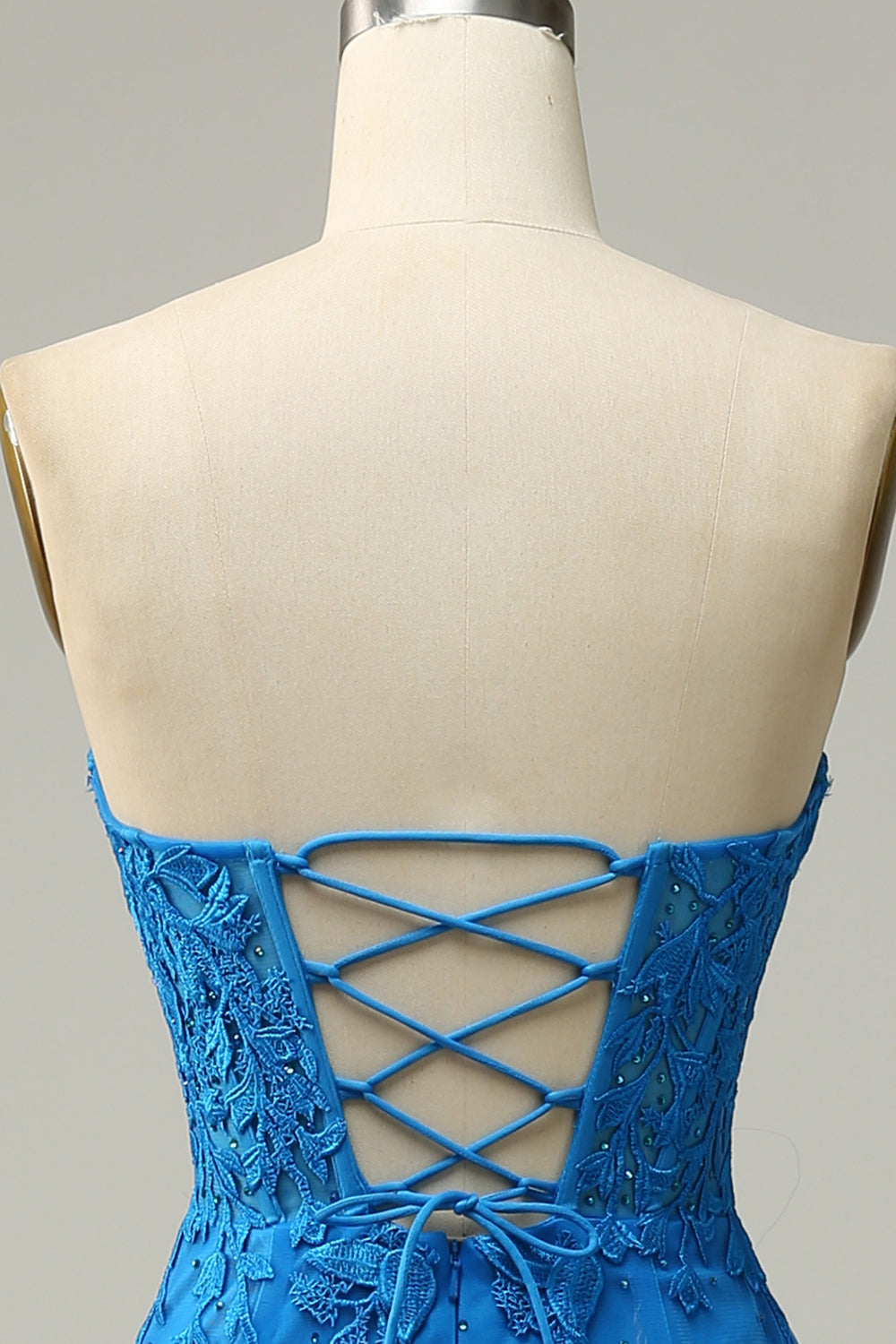 Mermaid Sweetheart Royal Blue Long Prom kjole med Criss Cross Back