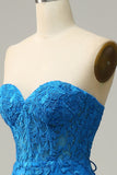 Mermaid Sweetheart Royal Blue Long Prom kjole med Criss Cross Back