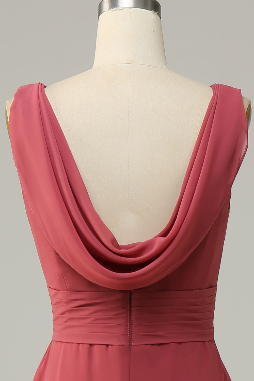 V Neck Desert Rose Ermeløs Chiffon Long brudepike kjole