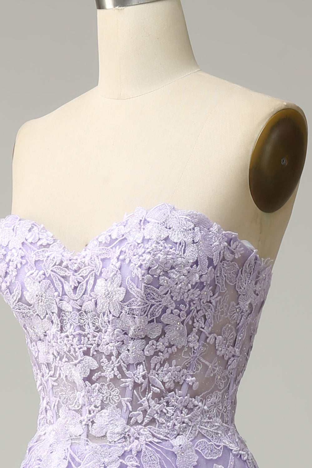 A Line Spaghetti stropper Long Purple Prom kjole med Appliques