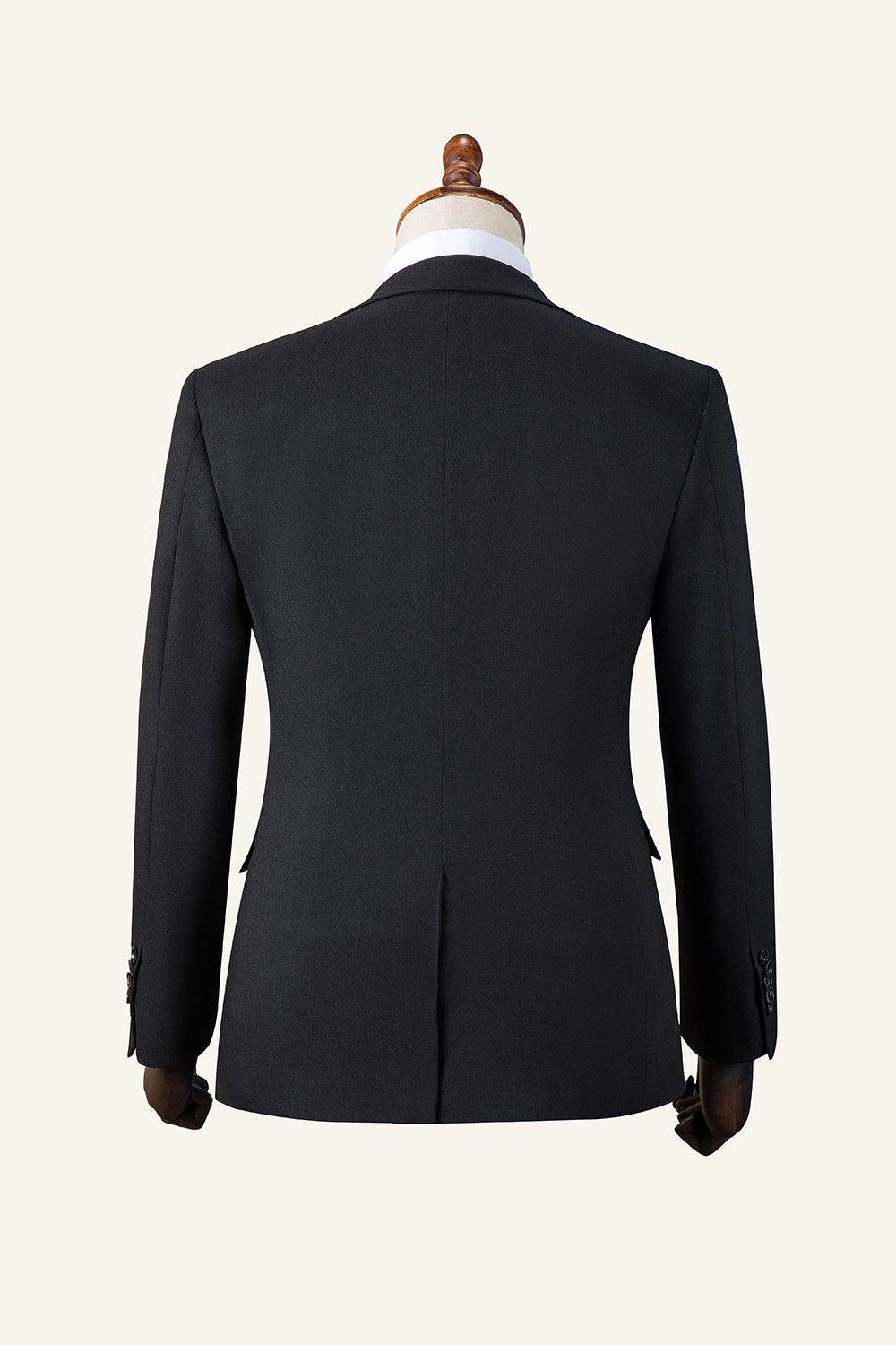 Black Peaked Lapel 3-Piece menn Suit smoking