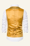 Sparkly Golden Lapel Paljetter herrevest med slips