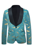 Turkis Jacquard Shawl Lapel Menn Prom Blazer