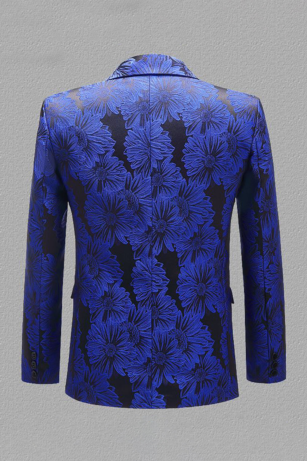 Grå Sølv Jacquard Peak Lapel Menn Prom Blazer
