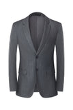 Menns grå 3-delt hakket lapel slim fit bryllup dresser