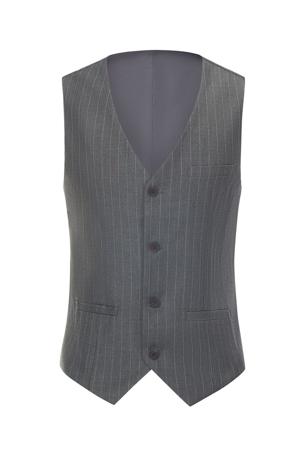 Menns grå 3-delt hakket lapel slim fit bryllup dresser
