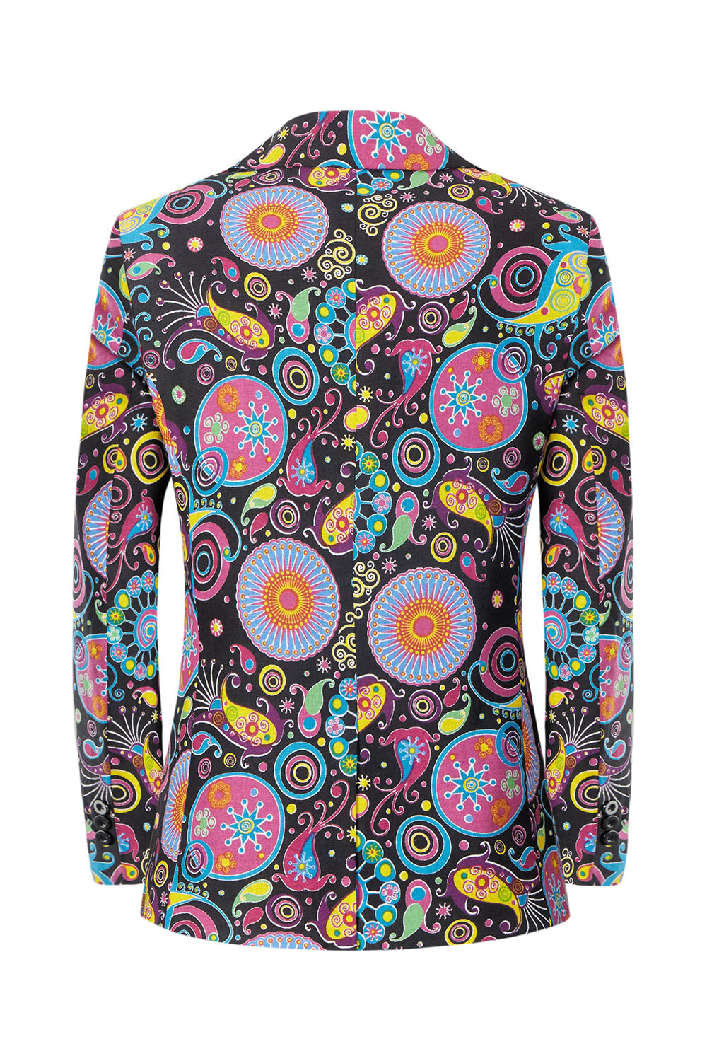 Menns trykte hakket lapel party blazer