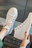 Hvit Mid Top Lace Up Canvas joggesko