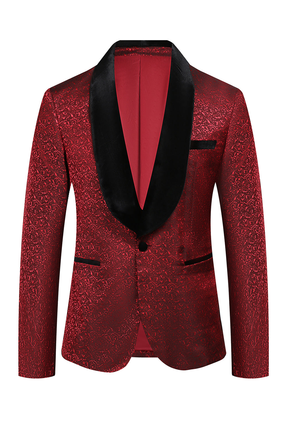 Rød Jacquard 2 Piece Menns Prom Drakter